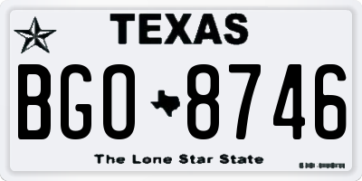 TX license plate BGO8746