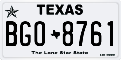 TX license plate BGO8761