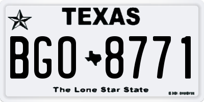 TX license plate BGO8771