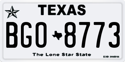 TX license plate BGO8773
