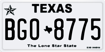 TX license plate BGO8775