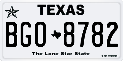 TX license plate BGO8782