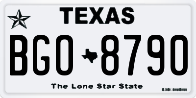 TX license plate BGO8790