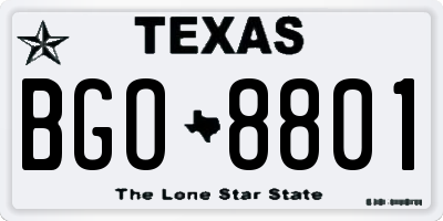 TX license plate BGO8801
