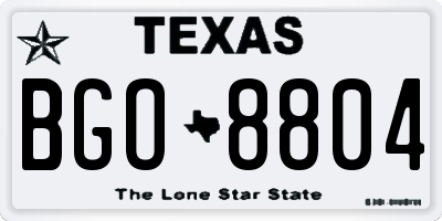 TX license plate BGO8804
