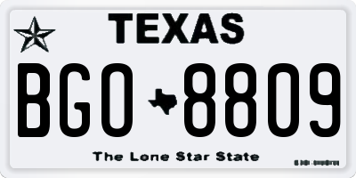 TX license plate BGO8809