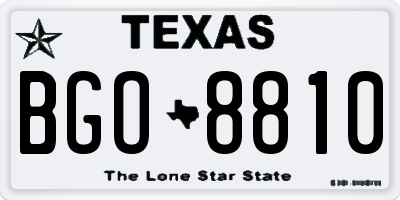 TX license plate BGO8810