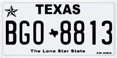 TX license plate BGO8813