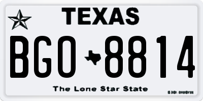 TX license plate BGO8814