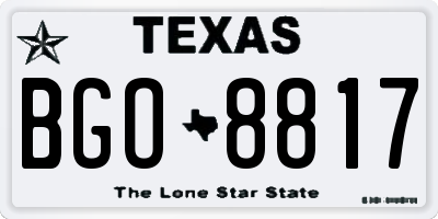 TX license plate BGO8817