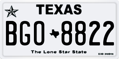 TX license plate BGO8822