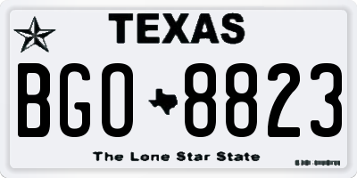 TX license plate BGO8823