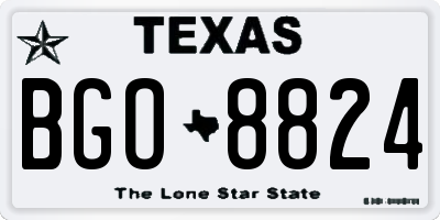 TX license plate BGO8824