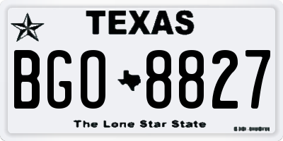 TX license plate BGO8827