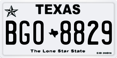 TX license plate BGO8829