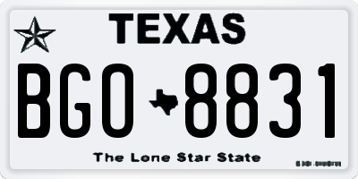 TX license plate BGO8831