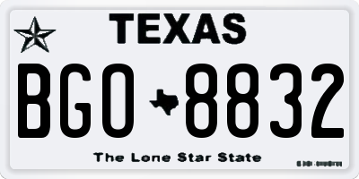 TX license plate BGO8832