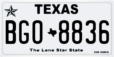 TX license plate BGO8836
