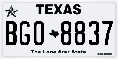 TX license plate BGO8837