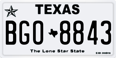 TX license plate BGO8843