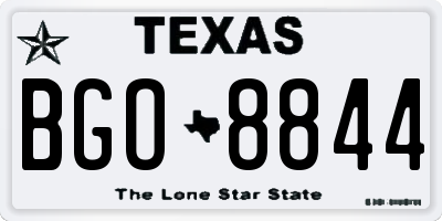 TX license plate BGO8844