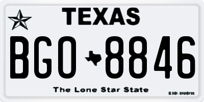 TX license plate BGO8846