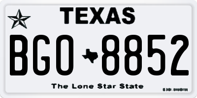 TX license plate BGO8852