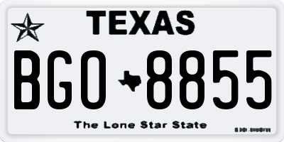 TX license plate BGO8855