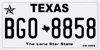 TX license plate BGO8858