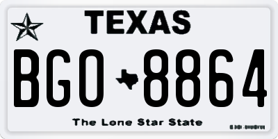 TX license plate BGO8864