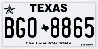 TX license plate BGO8865