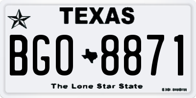 TX license plate BGO8871