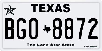 TX license plate BGO8872