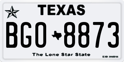 TX license plate BGO8873