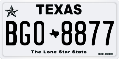 TX license plate BGO8877
