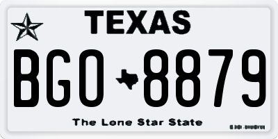 TX license plate BGO8879