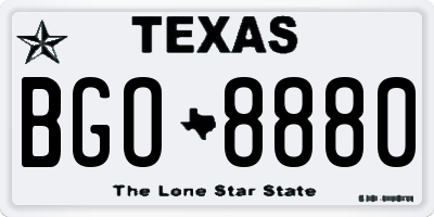 TX license plate BGO8880