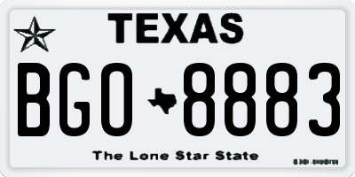 TX license plate BGO8883