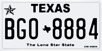TX license plate BGO8884