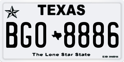 TX license plate BGO8886