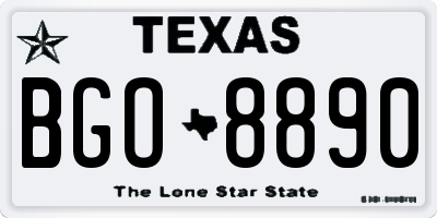 TX license plate BGO8890