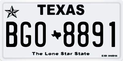 TX license plate BGO8891