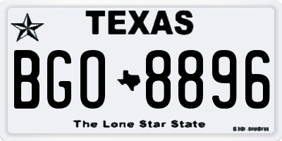 TX license plate BGO8896