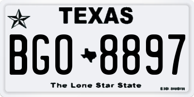 TX license plate BGO8897