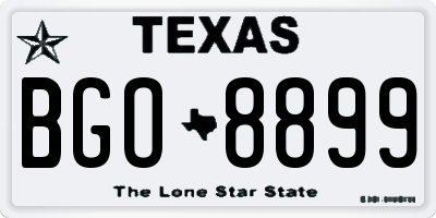 TX license plate BGO8899