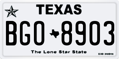 TX license plate BGO8903