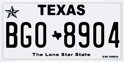TX license plate BGO8904