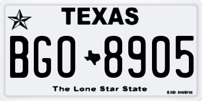 TX license plate BGO8905