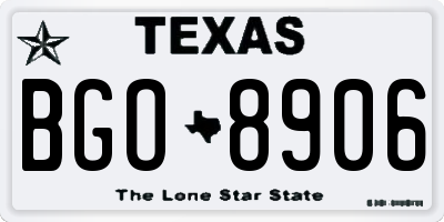 TX license plate BGO8906