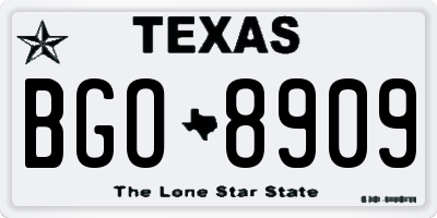 TX license plate BGO8909